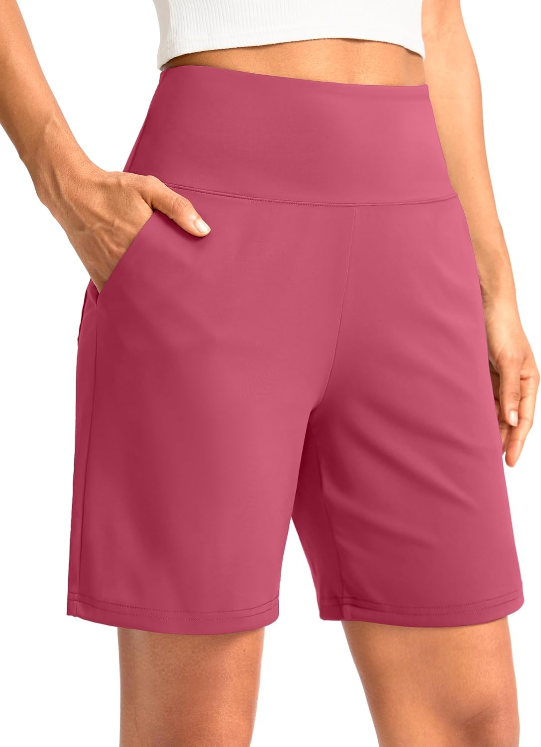 image:imageG Gradual Womens Bermuda Long Shorts with Pockets 975 High Waisted Shorts for Women Walking Athletic WorkoutBriar Rose