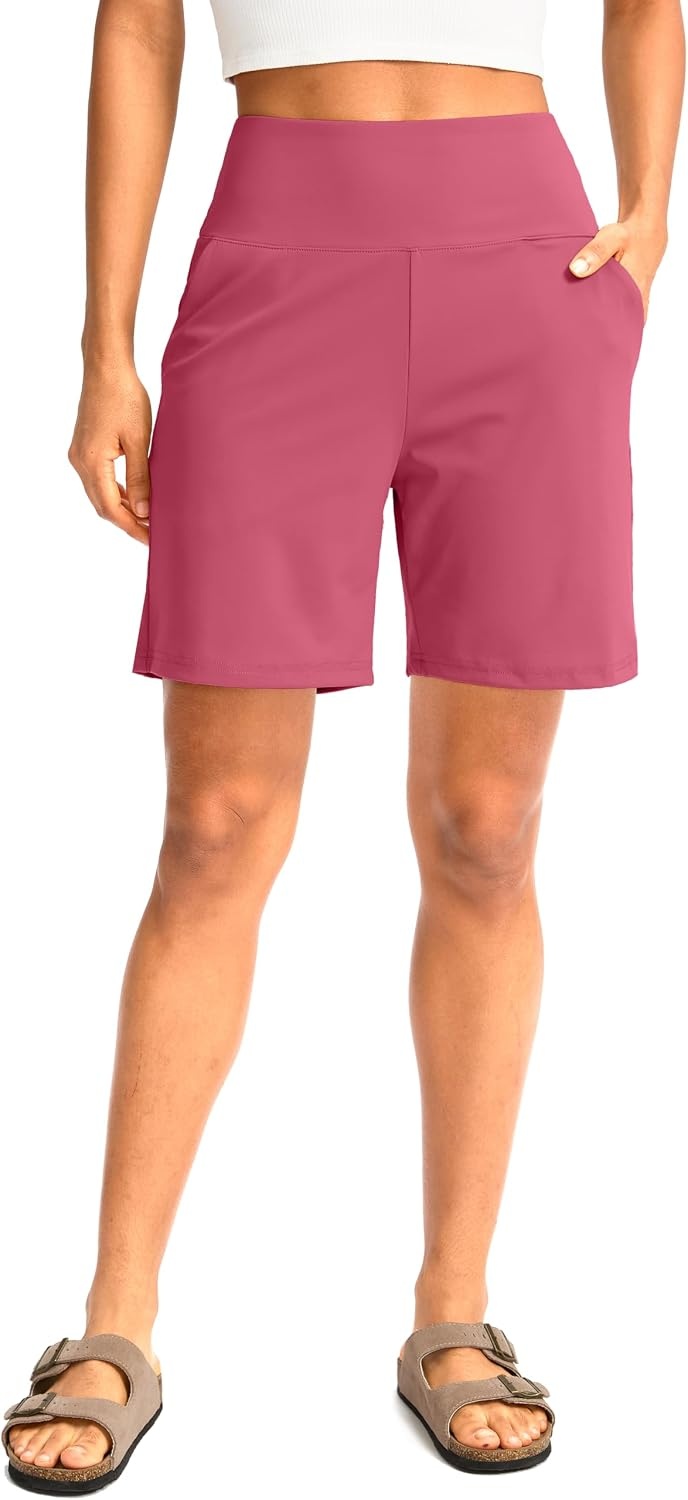 image:imageG Gradual Womens Bermuda Long Shorts with Pockets 975 High Waisted Shorts for Women Walking Athletic WorkoutBriar Rose