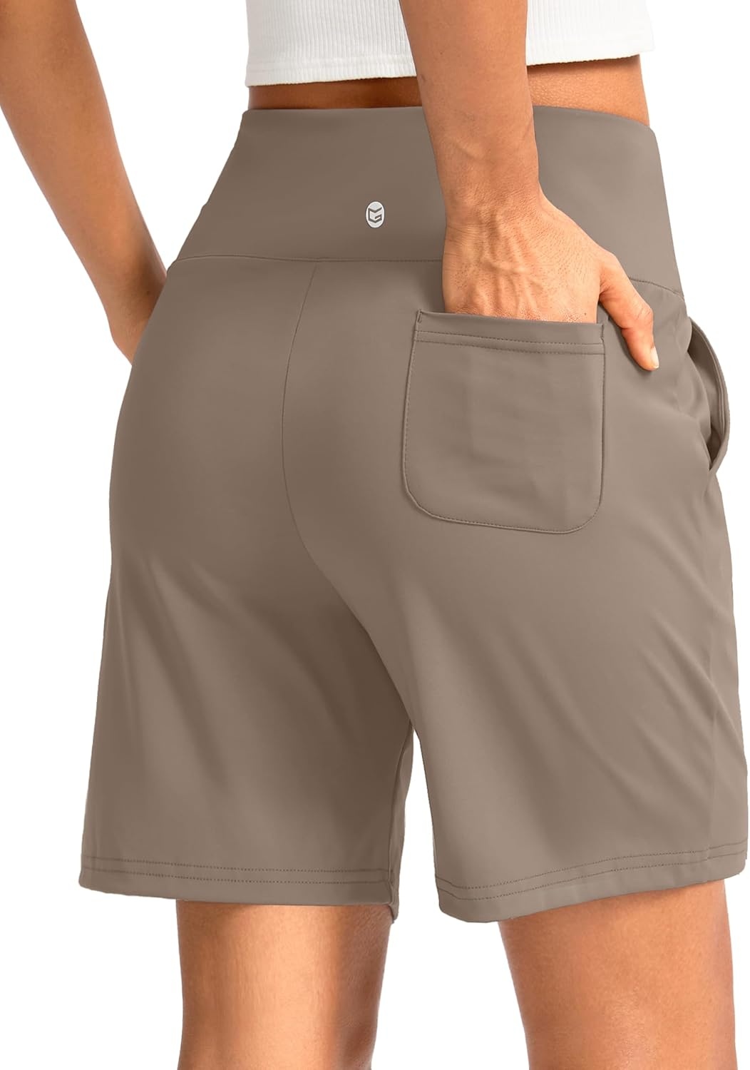 image:imageG Gradual Womens Bermuda Long Shorts with Pockets 975 High Waisted Shorts for Women Walking Athletic WorkoutDark Grey