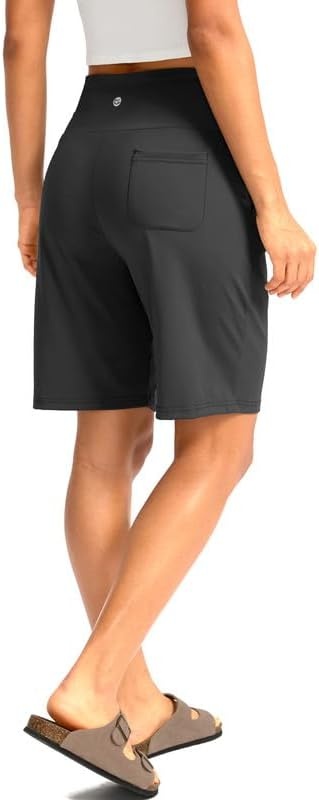 image:imageG Gradual Womens Bermuda Long Shorts with Pockets 975 High Waisted Shorts for Women Walking Athletic WorkoutDark Grey