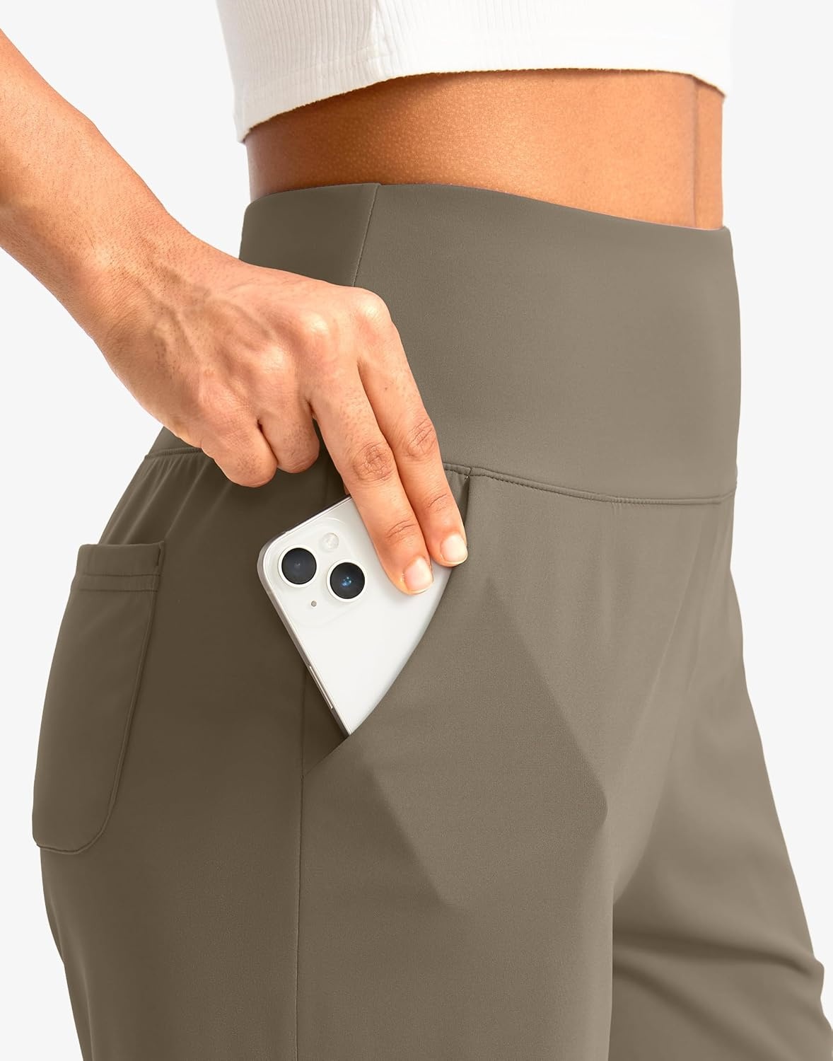 image:imageG Gradual Womens Bermuda Long Shorts with Pockets 975 High Waisted Shorts for Women Walking Athletic WorkoutDark Khaki