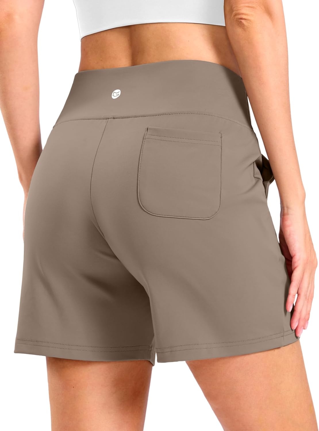 image:imageG Gradual Womens Bermuda Long Shorts with Pockets 975 High Waisted Shorts for Women Walking Athletic WorkoutDark Khaki