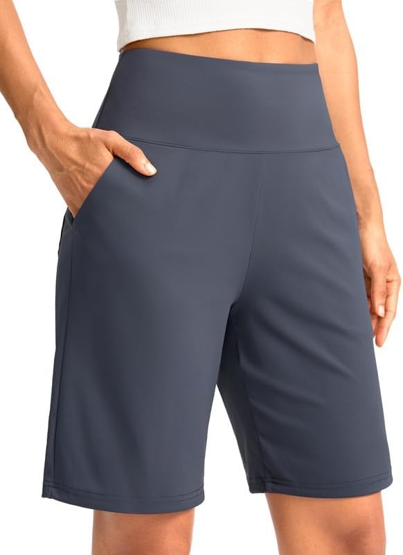 image:imageG Gradual Womens Bermuda Long Shorts with Pockets 975 High Waisted Shorts for Women Walking Athletic WorkoutDusty Blue