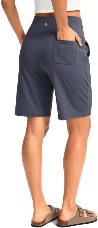 image:imageG Gradual Womens Bermuda Long Shorts with Pockets 975 High Waisted Shorts for Women Walking Athletic WorkoutDusty Blue