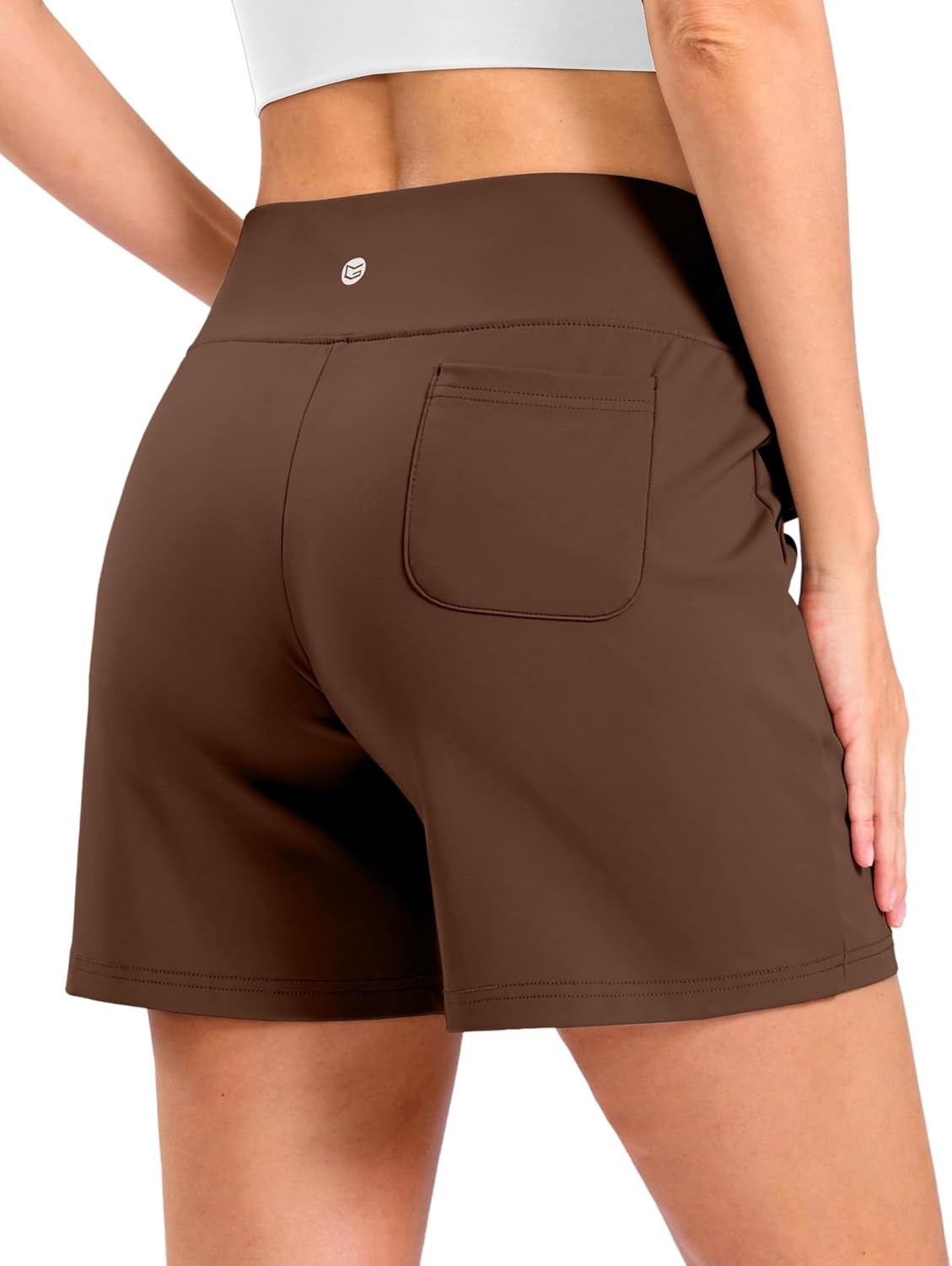 image:imageG Gradual Womens Bermuda Long Shorts with Pockets 975 High Waisted Shorts for Women Walking Athletic WorkoutEspresso