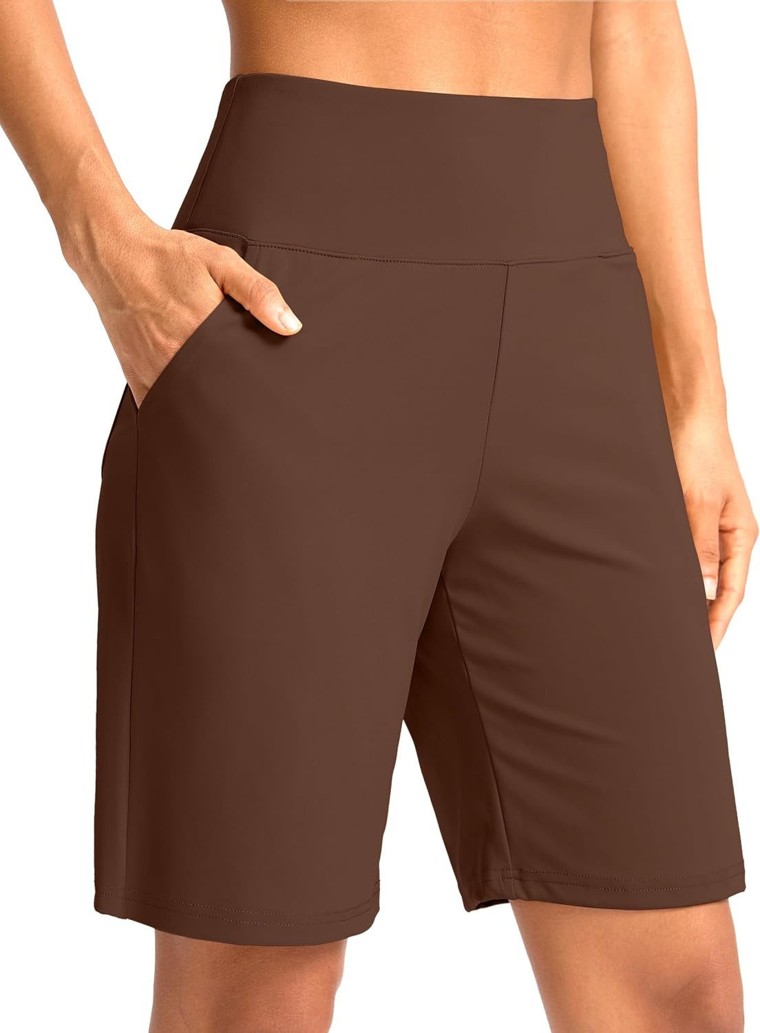image:imageG Gradual Womens Bermuda Long Shorts with Pockets 975 High Waisted Shorts for Women Walking Athletic WorkoutEspresso