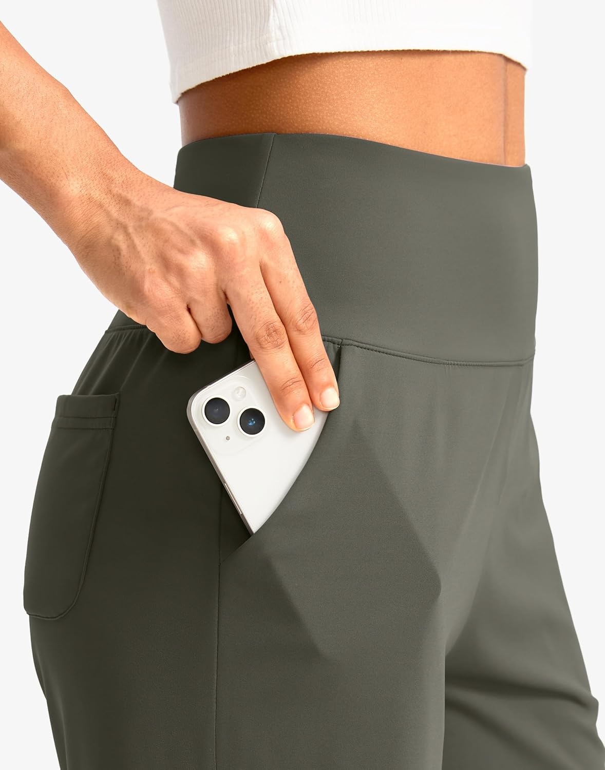 image:imageG Gradual Womens Bermuda Long Shorts with Pockets 975 High Waisted Shorts for Women Walking Athletic WorkoutGrey Sage