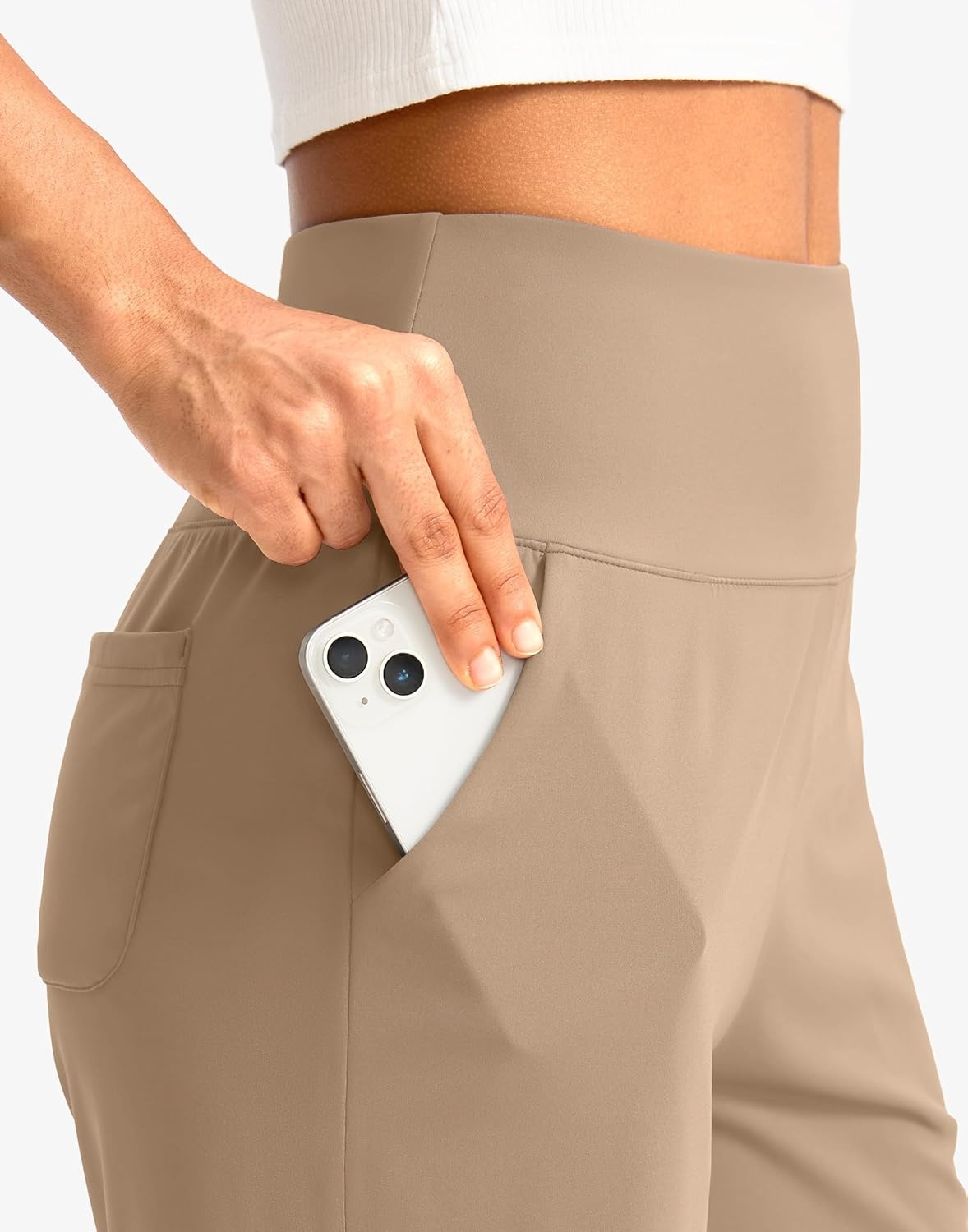 image:imageG Gradual Womens Bermuda Long Shorts with Pockets 975 High Waisted Shorts for Women Walking Athletic WorkoutKhaki