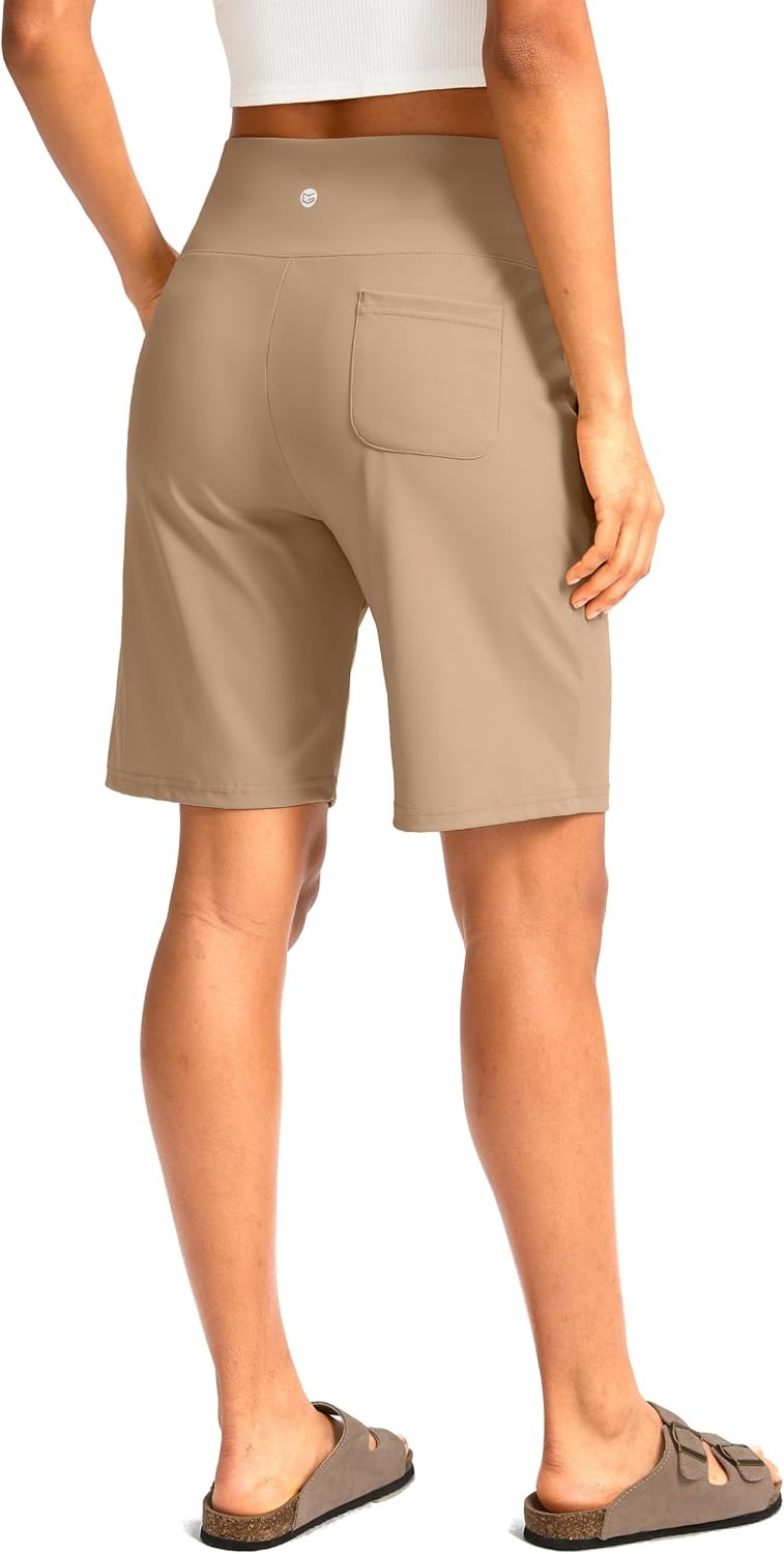 image:imageG Gradual Womens Bermuda Long Shorts with Pockets 975 High Waisted Shorts for Women Walking Athletic WorkoutKhaki