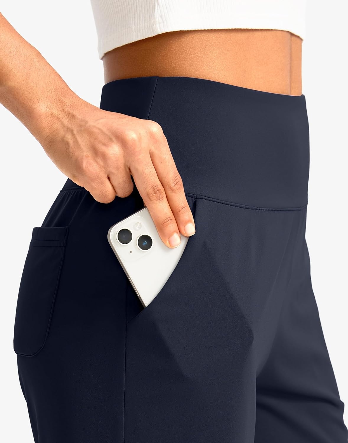 image:imageG Gradual Womens Bermuda Long Shorts with Pockets 975 High Waisted Shorts for Women Walking Athletic WorkoutNavy