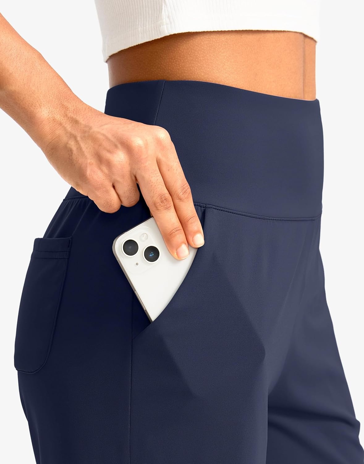 image:imageG Gradual Womens Bermuda Long Shorts with Pockets 975 High Waisted Shorts for Women Walking Athletic WorkoutNavy