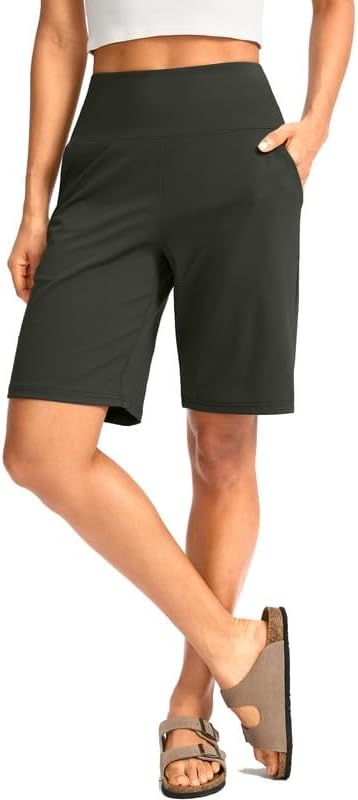 image:imageG Gradual Womens Bermuda Long Shorts with Pockets 975 High Waisted Shorts for Women Walking Athletic WorkoutOlive
