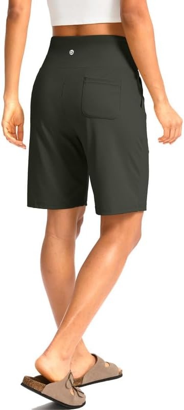 image:imageG Gradual Womens Bermuda Long Shorts with Pockets 975 High Waisted Shorts for Women Walking Athletic WorkoutOlive