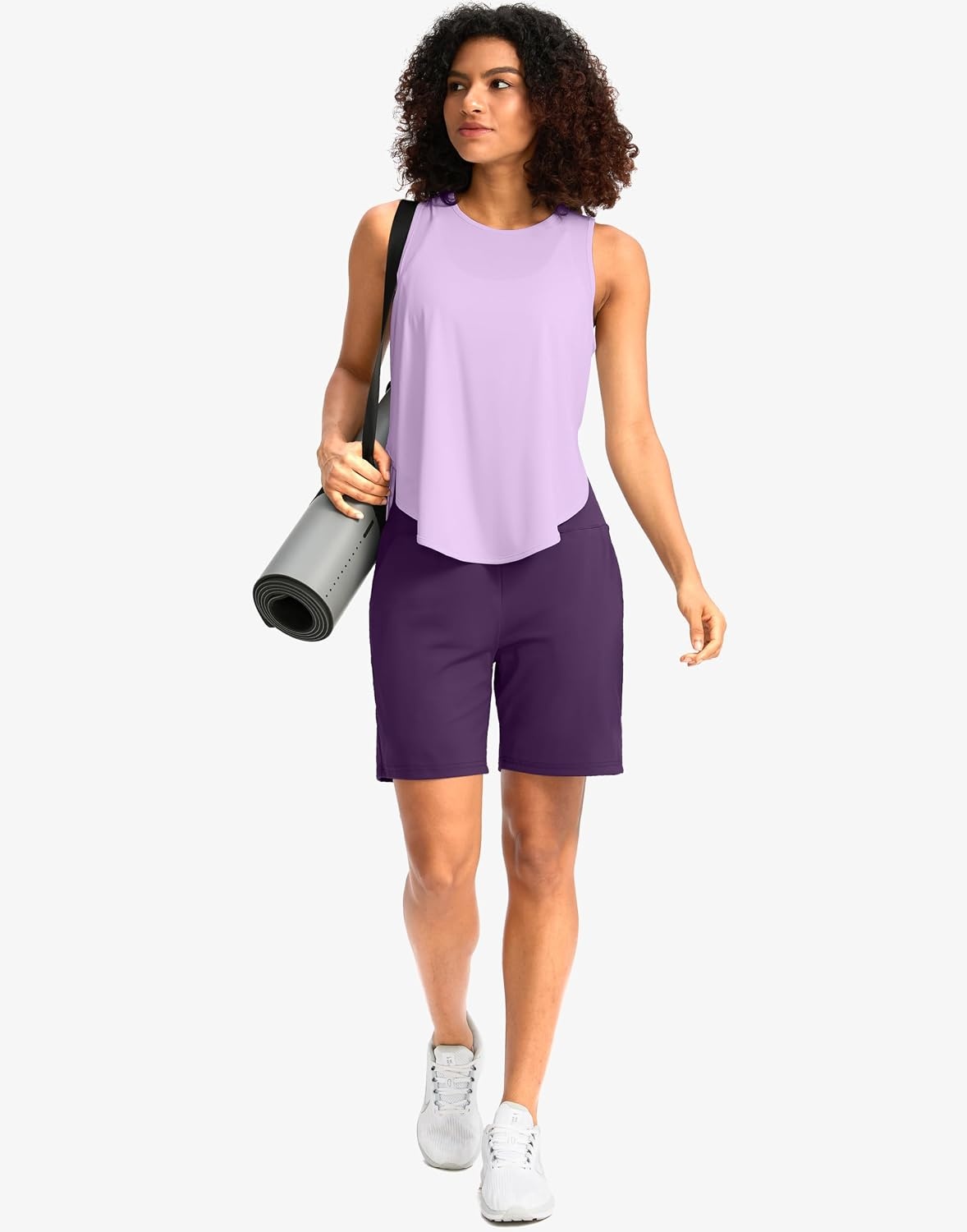 image:imageG Gradual Womens Bermuda Long Shorts with Pockets 975 High Waisted Shorts for Women Walking Athletic WorkoutPurple