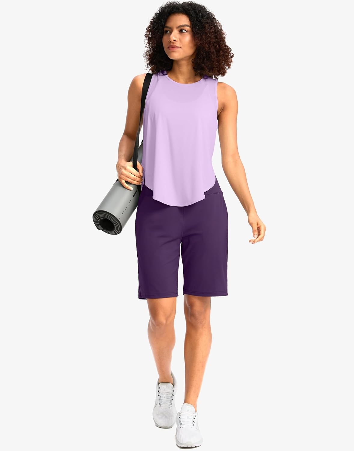 image:imageG Gradual Womens Bermuda Long Shorts with Pockets 975 High Waisted Shorts for Women Walking Athletic WorkoutPurple