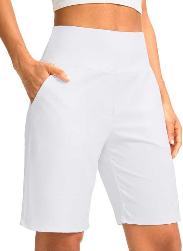 image:imageG Gradual Womens Bermuda Long Shorts with Pockets 975 High Waisted Shorts for Women Walking Athletic WorkoutWhite