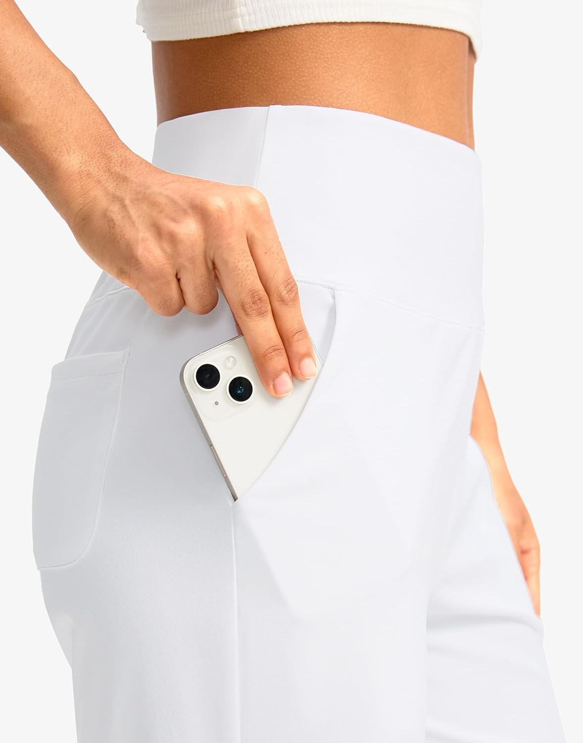image:imageG Gradual Womens Bermuda Long Shorts with Pockets 975 High Waisted Shorts for Women Walking Athletic WorkoutWhite