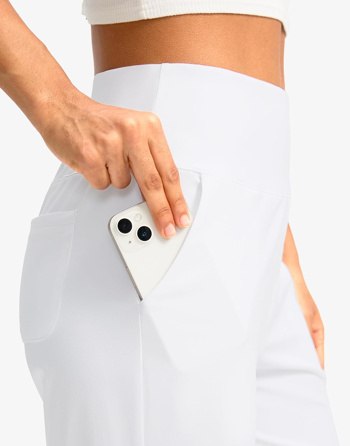 image:imageG Gradual Womens Bermuda Long Shorts with Pockets 975 High Waisted Shorts for Women Walking Athletic WorkoutWhite