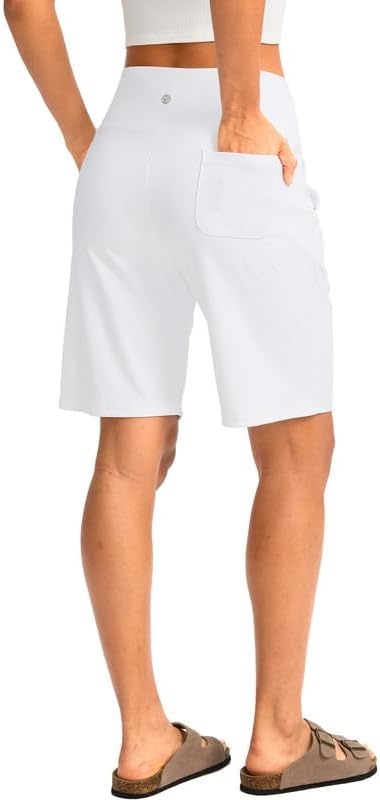 image:imageG Gradual Womens Bermuda Long Shorts with Pockets 975 High Waisted Shorts for Women Walking Athletic WorkoutWhite