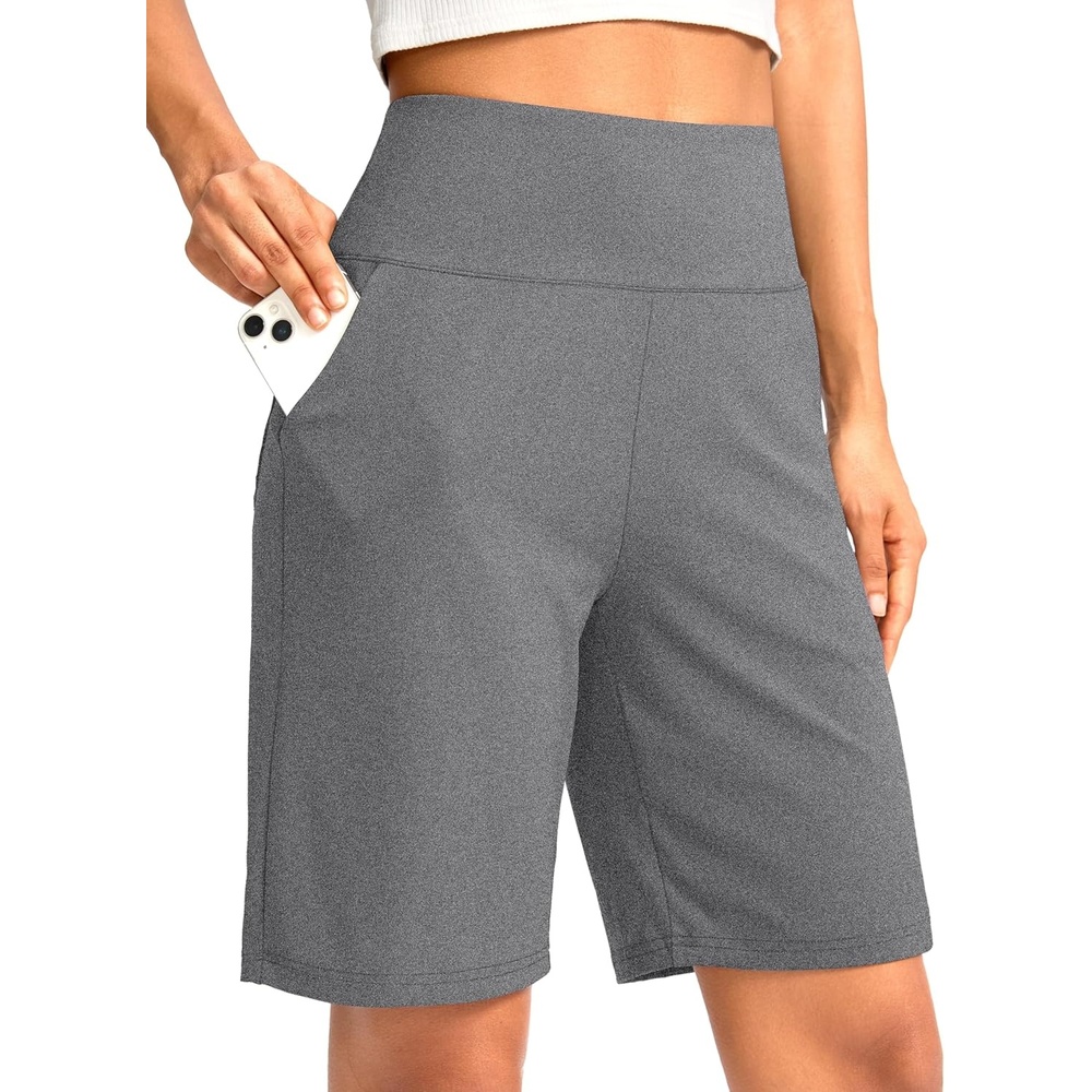image:imageG Gradual Womens Bermuda Long Shorts with Pockets 975 High Waisted Shorts for Women Walking Athletic WorkoutCharcoal