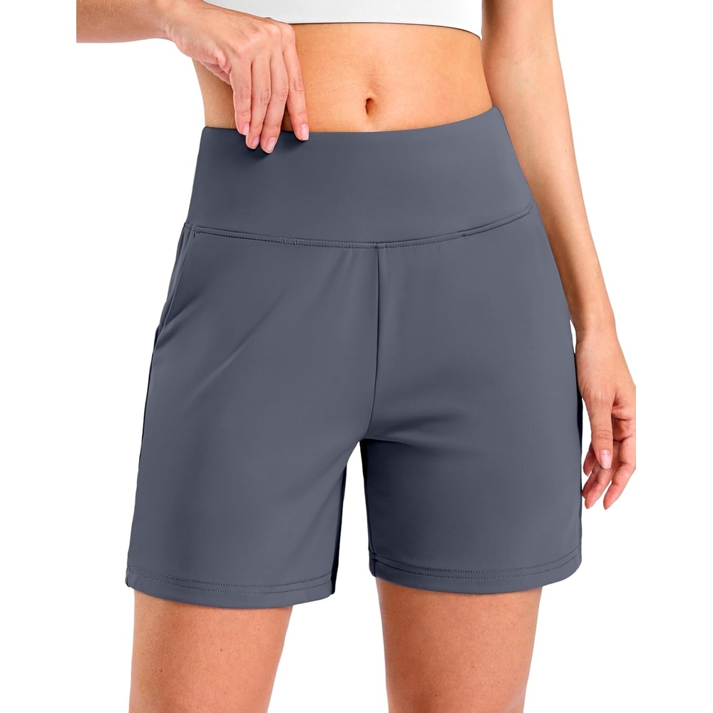 image:imageG Gradual Womens Bermuda Long Shorts with Pockets 975 High Waisted Shorts for Women Walking Athletic WorkoutDusty Blue
