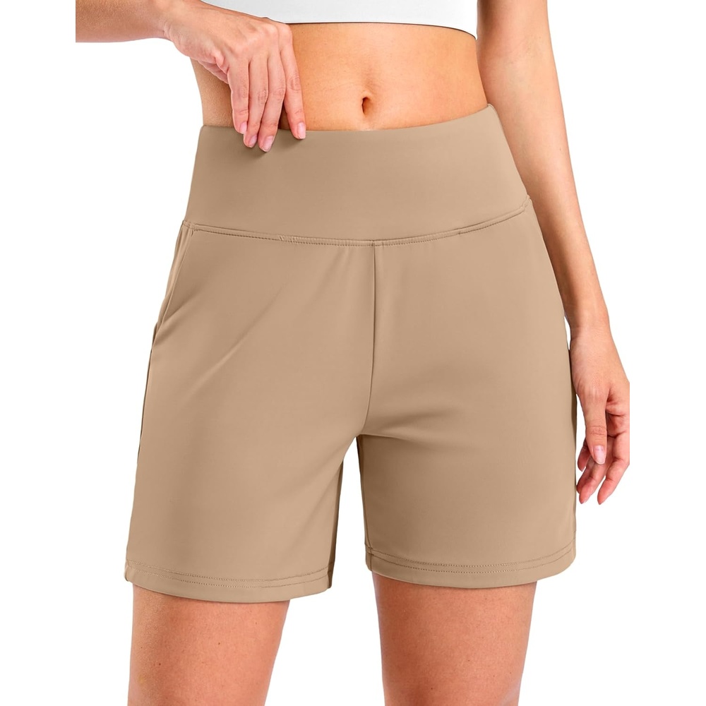 image:imageG Gradual Womens Bermuda Long Shorts with Pockets 975 High Waisted Shorts for Women Walking Athletic WorkoutKhaki