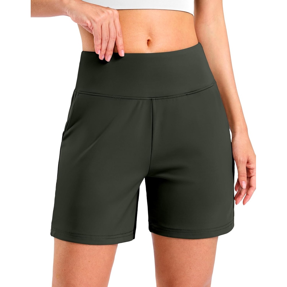 image:imageG Gradual Womens Bermuda Long Shorts with Pockets 975 High Waisted Shorts for Women Walking Athletic WorkoutOlive