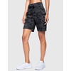 G Gradual Women’s 7″ Athletic Hiking Long Shorts with Pockets High Waisted Stretchy Bermuda Shorts for Women Workout Casual(Black Camo)