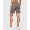 G Gradual Women’s 7″ Athletic Hiking Long Shorts with Pockets High Waisted Stretchy Bermuda Shorts for Women Workout Casual(Stone Grey)