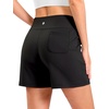 G Gradual Women’s Bermuda Long Shorts with Pockets 9″/7″/5″ High Waisted Shorts for Women Walking Athletic Workout(Black)