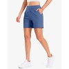 G Gradual Women’s Bermuda Long Shorts with Pockets 9″/7″/5″ High Waisted Shorts for Women Walking Athletic Workout(Blue)