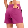 G Gradual Women’s Bermuda Long Shorts with Pockets 9″/7″/5″ High Waisted Shorts for Women Walking Athletic Workout(Briar Rose)