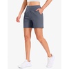 G Gradual Women’s Bermuda Long Shorts with Pockets 9″/7″/5″ High Waisted Shorts for Women Walking Athletic Workout(Dusty Blue)