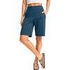 G Gradual Women’s Bermuda Long Shorts with Pockets 9″/7″/5″ High Waisted Shorts for Women Walking Athletic Workout(Indigo)