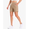 G Gradual Women’s Bermuda Long Shorts with Pockets 9″/7″/5″ High Waisted Shorts for Women Walking Athletic Workout(Khaki)