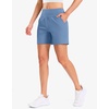 G Gradual Women’s Bermuda Long Shorts with Pockets 9″/7″/5″ High Waisted Shorts for Women Walking Athletic Workout(Light Blue)
