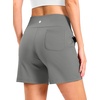 G Gradual Women’s Bermuda Long Shorts with Pockets 9″/7″/5″ High Waisted Shorts for Women Walking Athletic Workout(Light Grey)
