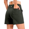 G Gradual Women’s Bermuda Long Shorts with Pockets 9″/7″/5″ High Waisted Shorts for Women Walking Athletic Workout(Olive)