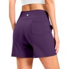 G Gradual Women’s Bermuda Long Shorts with Pockets 9″/7″/5″ High Waisted Shorts for Women Walking Athletic Workout(Purple)