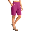 G Gradual Women’s Bermuda Long Shorts with Pockets 9″/7″/5″ High Waisted Shorts for Women Walking Athletic Workout(Velvet Dust)
