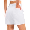 G Gradual Women’s Bermuda Long Shorts with Pockets 9″/7″/5″ High Waisted Shorts for Women Walking Athletic Workout(White)