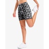 G Gradual Women’s Bermuda Long Shorts with Pockets 9″/7″/5″ High Waisted Shorts for Women Walking Athletic Workout(White Flower)