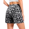 G Gradual Women’s Bermuda Long Shorts with Pockets 9″/7″/5″ High Waisted Shorts for Women Walking Athletic Workout(White Flower)