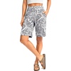 G Gradual Women’s Bermuda Long Shorts with Pockets 9″/7″/5″ High Waisted Shorts for Women Walking Athletic Workout(White Paisley)