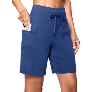 G Gradual Women’s 7″ Athletic Hiking Long Shorts with Pockets High Waisted Stretchy Bermuda Shorts for Women Workout Casual(Blue)