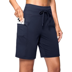 G Gradual Women’s 7″ Athletic Hiking Long Shorts with Pockets High Waisted Stretchy Bermuda Shorts for Women Workout Casual(Navy)