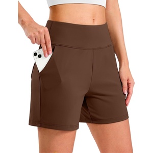 G Gradual Women’s Bermuda Long Shorts with Pockets 9″/7″/5″ High Waisted Shorts for Women Walking Athletic Workout(Espresso)