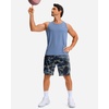 G Gradual Men’s Athletic Shorts with Pockets 9″ / 11″ Long Basketball Shorts Lightweight Quick Dry Gym Workout Shorts for Men(Blue Camo)