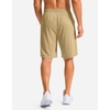 G Gradual Men’s Athletic Shorts with Pockets 9″ / 11″ Long Basketball Shorts Lightweight Quick Dry Gym Workout Shorts for Men(Khaki)
