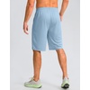 G Gradual Men’s Athletic Shorts with Pockets 9″ / 11″ Long Basketball Shorts Lightweight Quick Dry Gym Workout Shorts for Men(Light Blue)